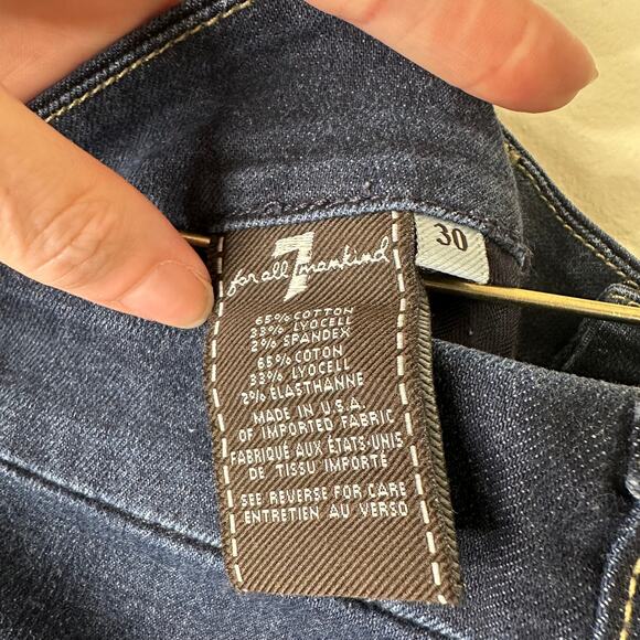 Sz 30 7 For All Mankind Kimmie Bootcut Jeans Dark Wash Minimalist Retro Capsule - Picture 4 of 7